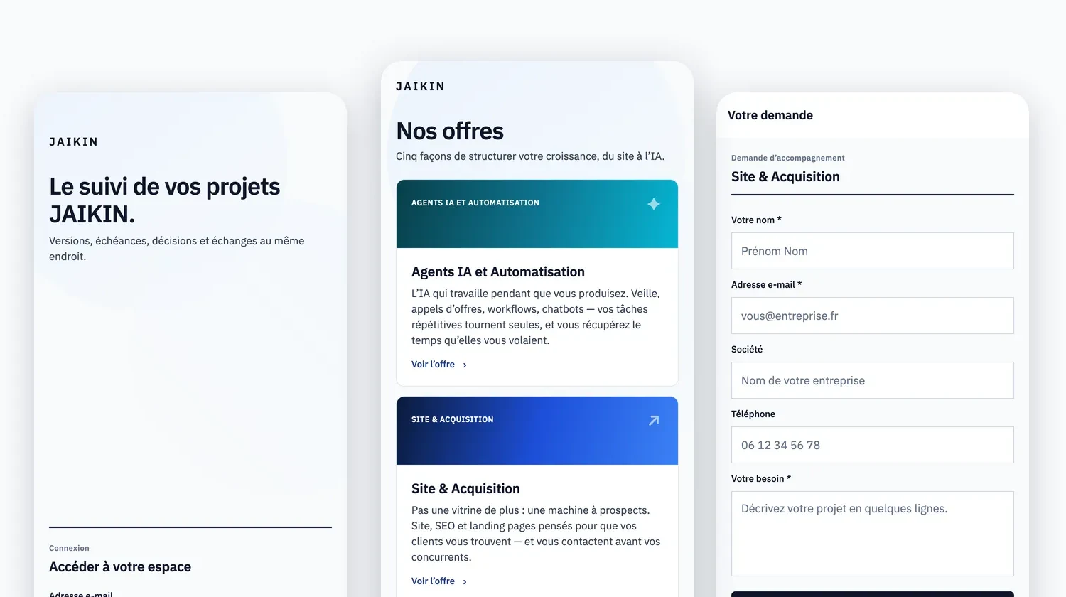 Applications mobiles — JAIKIN One — l'application mobile de suivi de projets, sur l'App Store