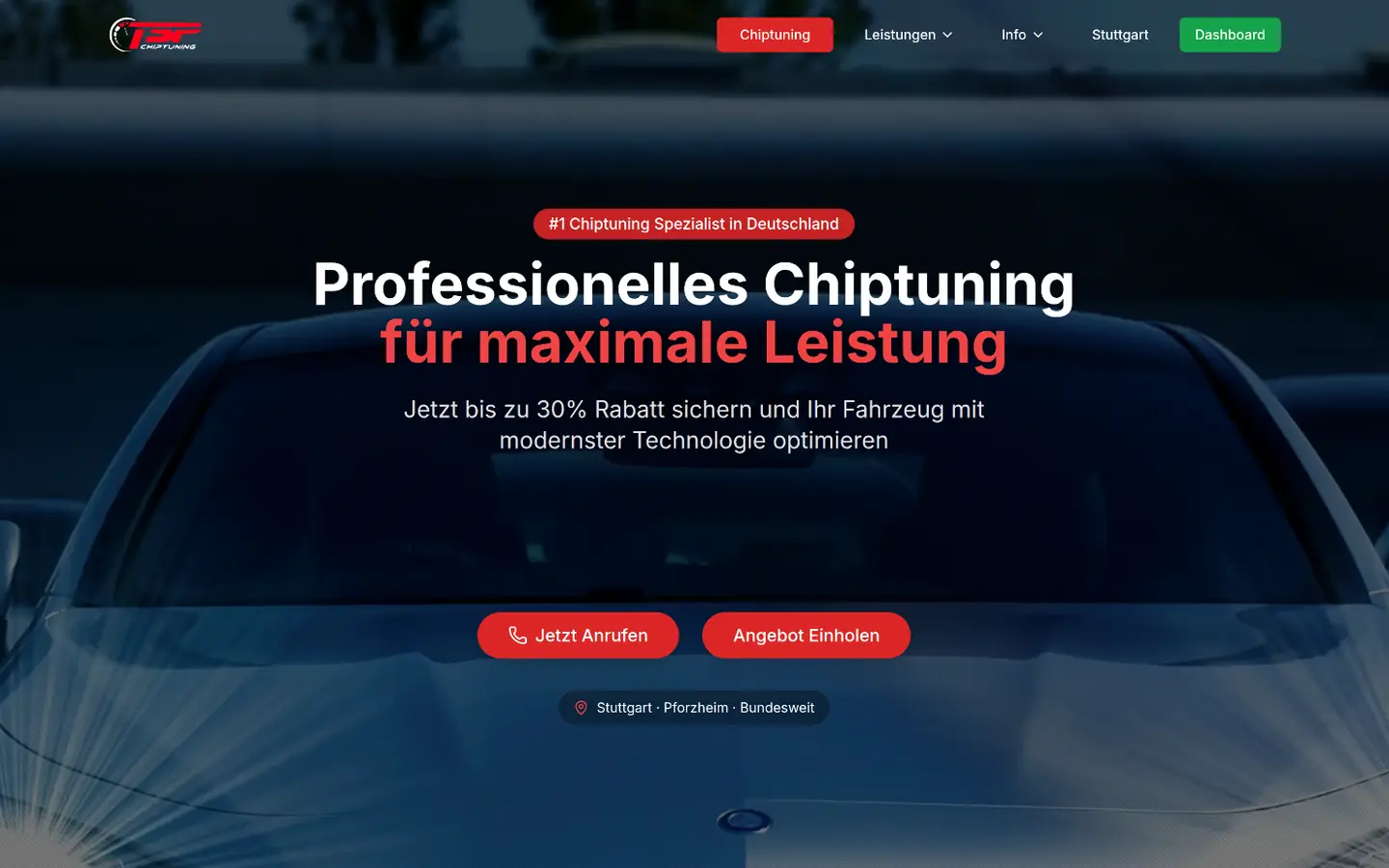 Page d'accueil de TSP Chiptuning, préparateur automobile allemand