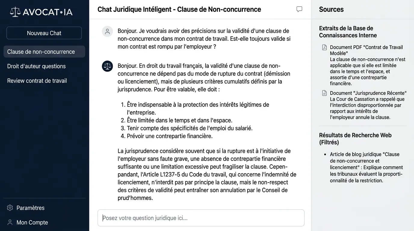 Chatbot juridique métier
